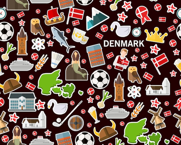 Vector flat seamless texture pattern denmark