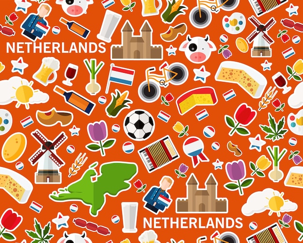 Vector flat seamless texture pattern netherlands