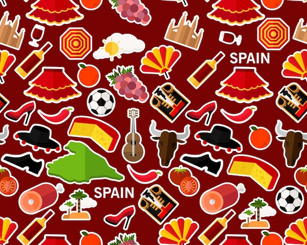 Vector flat seamless texture pattern spain