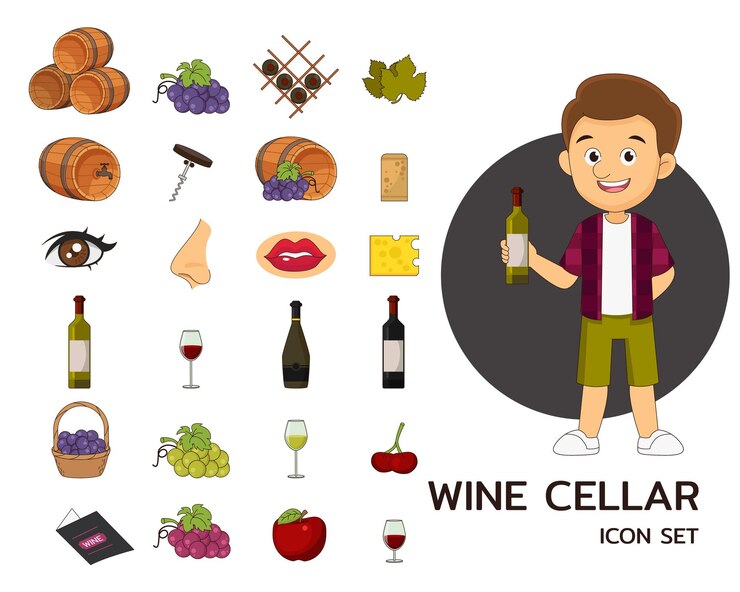Vector vector flat seamless texture pattern wine cellar