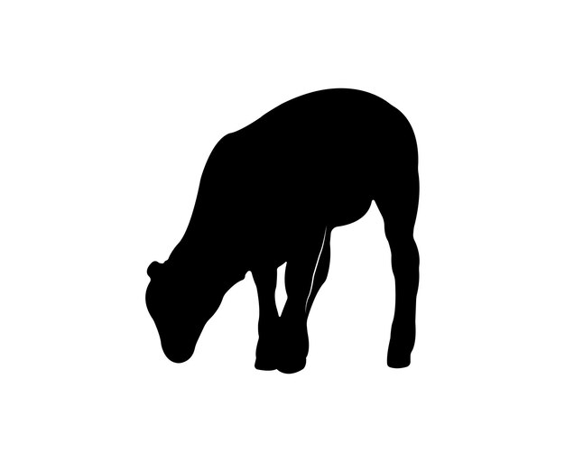 Vector flat sheep silhouette isolated on white background