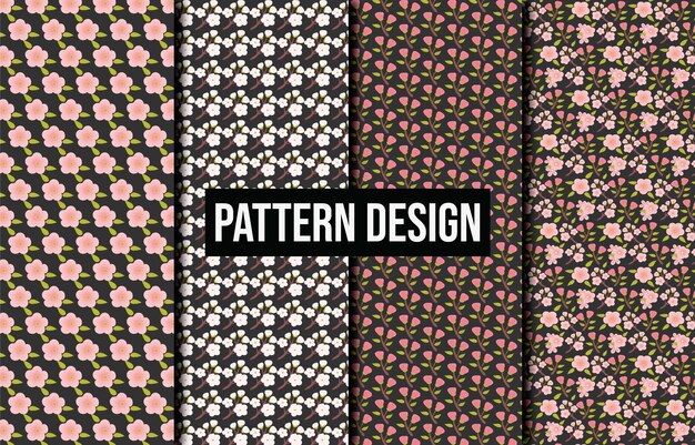 Vector flat small flowers pattern