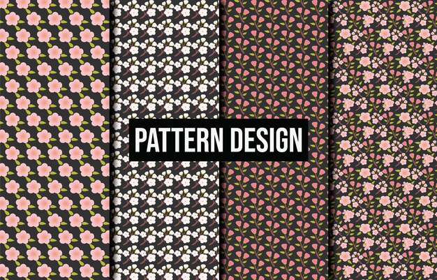 Vector vector flat small flowers pattern