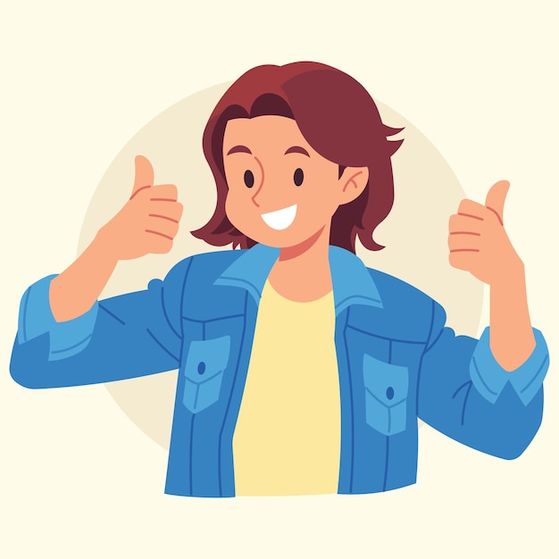 Vector Flat Smile Character Illustratie
