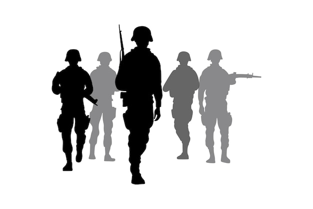 Vector vector flat soldier silhouette design