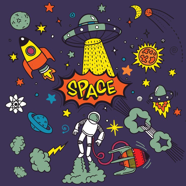 Vector vector flat space design background with text