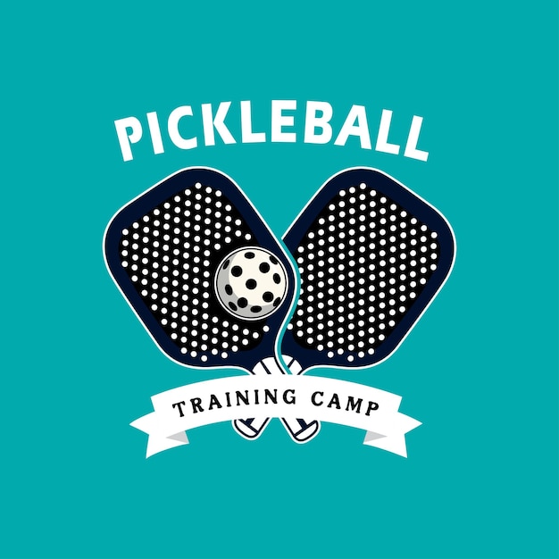 vector flat style vintage pickleball logo