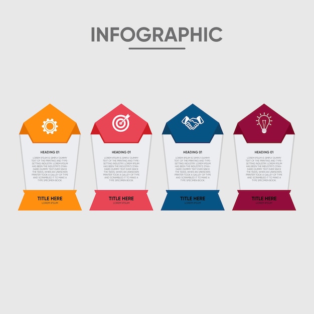 Vector flat timeline professional steps infographic