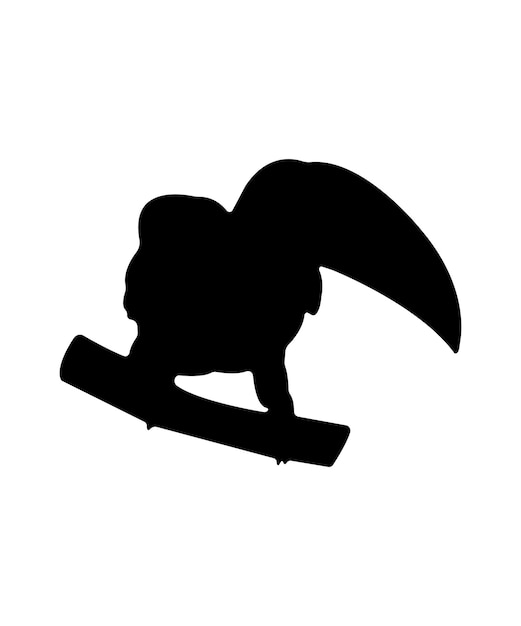 Vector flat toucan silhouette isolated on white background