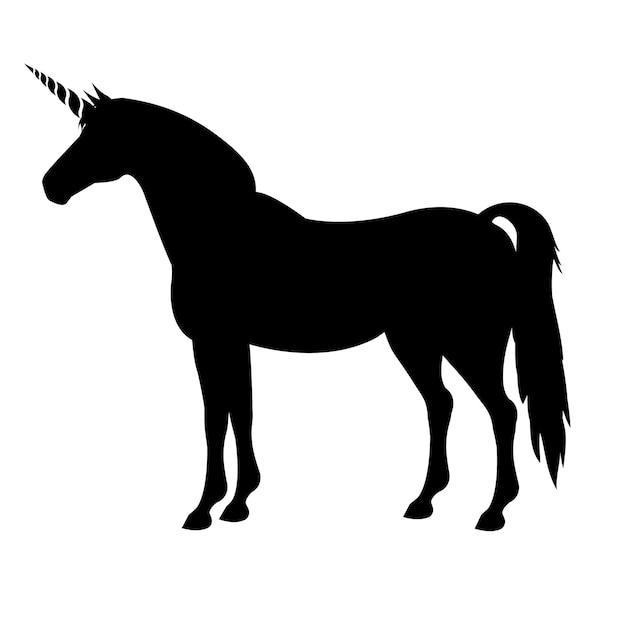 Sagoma di unicorno piatto vettoriale