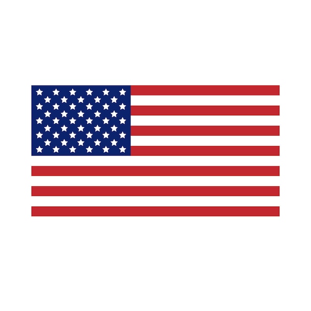 Вектор плоский американский флаг США