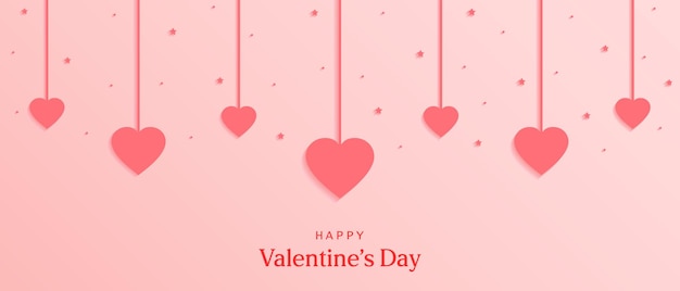 vector flat valentines day celebration with hearts and stars background