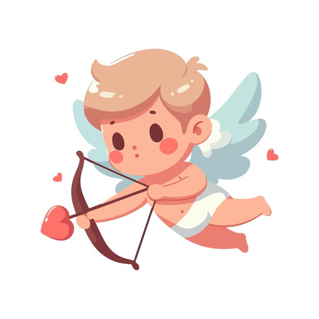 vector flat valentines day cupid characters collection