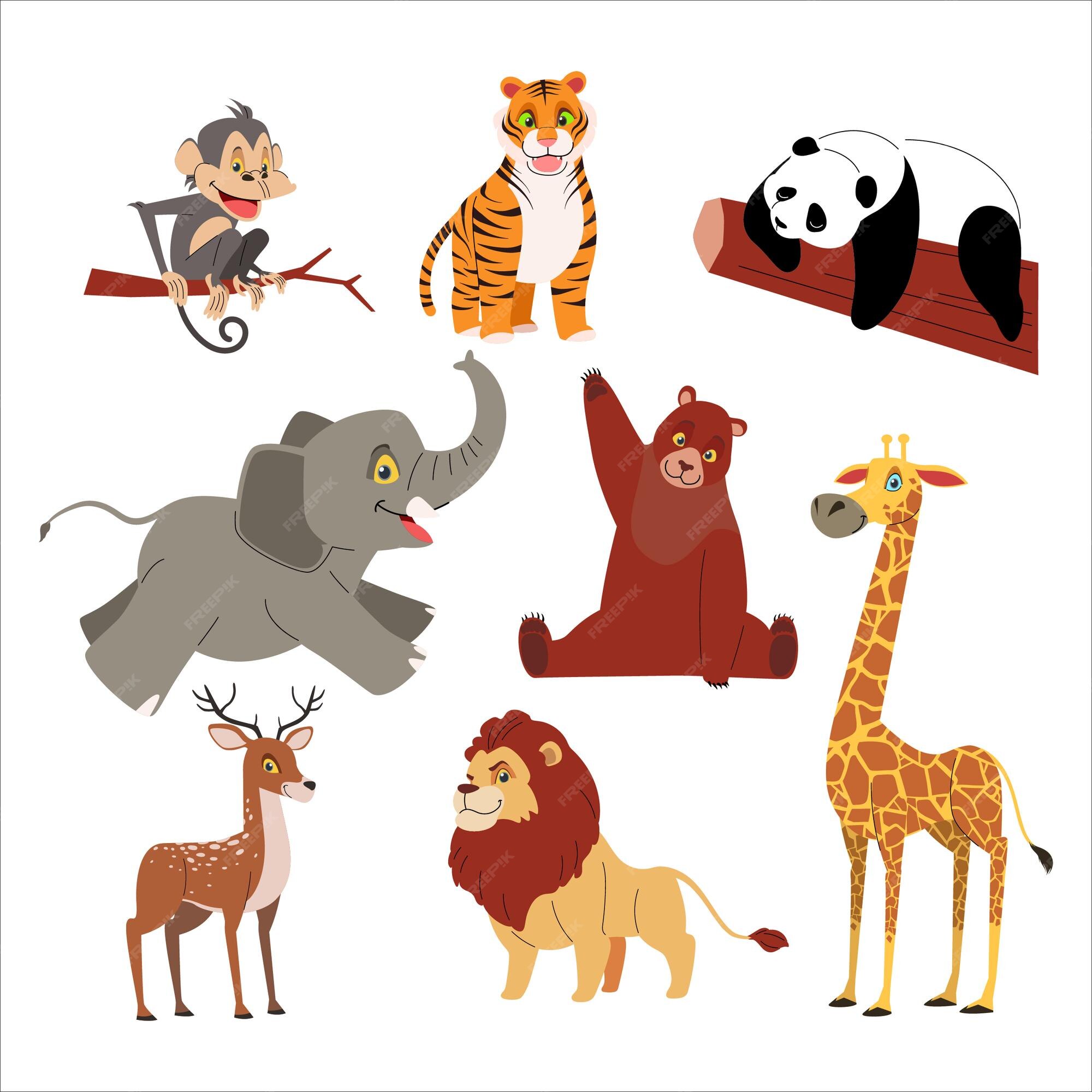 Premium Vector | Vector flat various types of animals