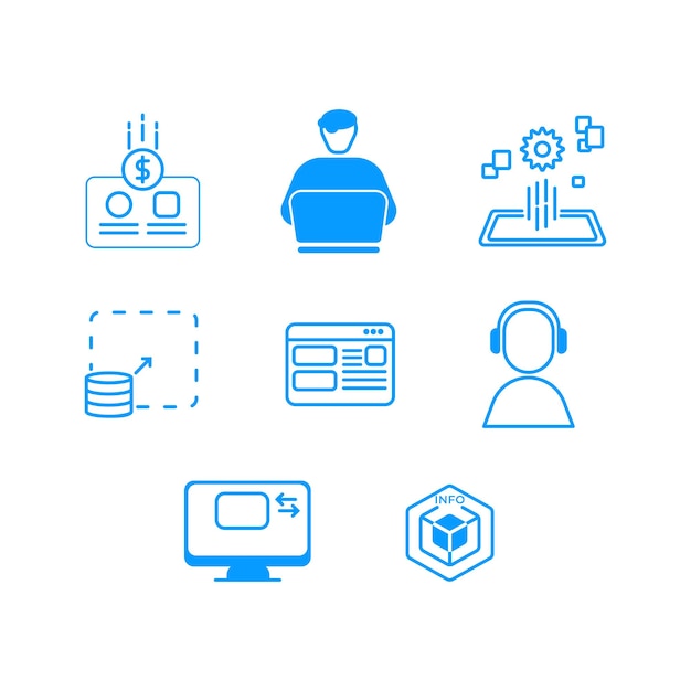 Vector flat web data icons