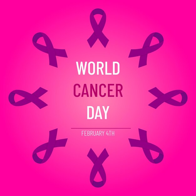 Vector vector flat world cancer day background