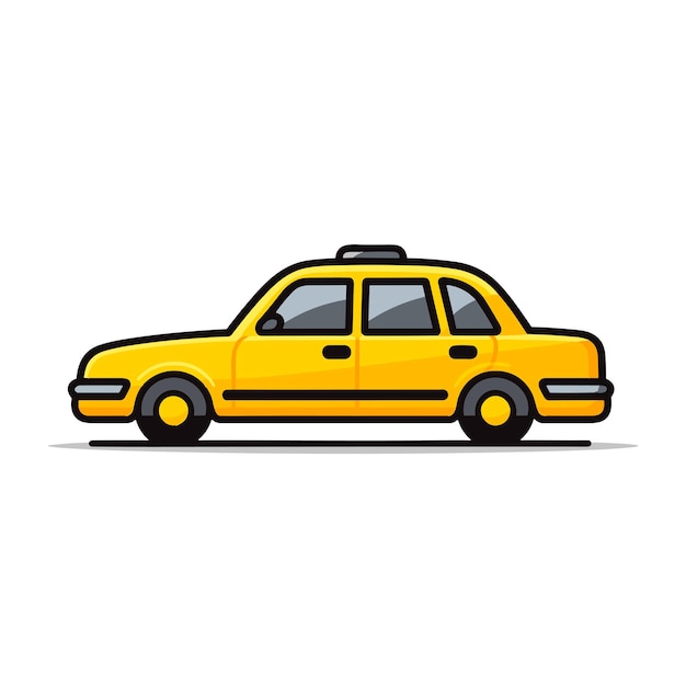 Premium Vector | Vector of a flat yellow taxi cab icon on a white