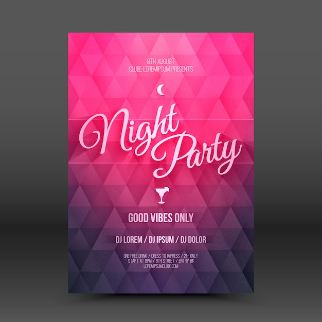 Векторный шаблон дизайна флаеров night party