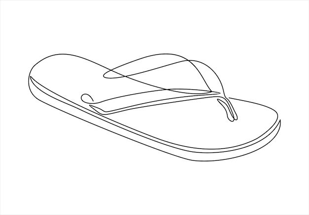 Vector flipflops One line style illustration