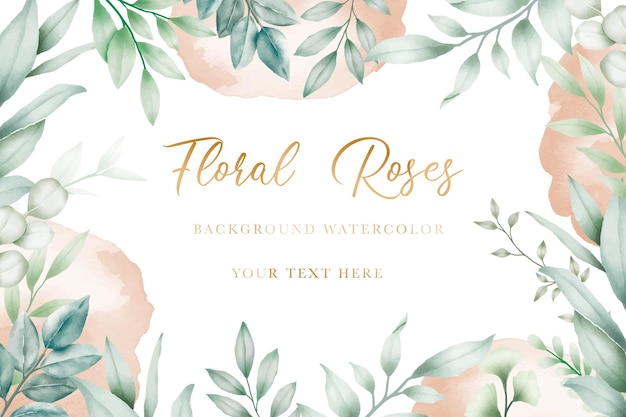 A vector floral background with leaves and flowers.