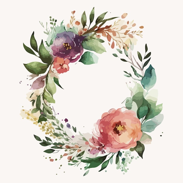 Vector floral bouquet with watercolor arrangement