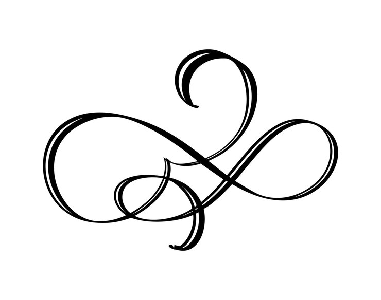 Vector vector floral calligraphy element flourish hand drawn divider for page decoration and frame