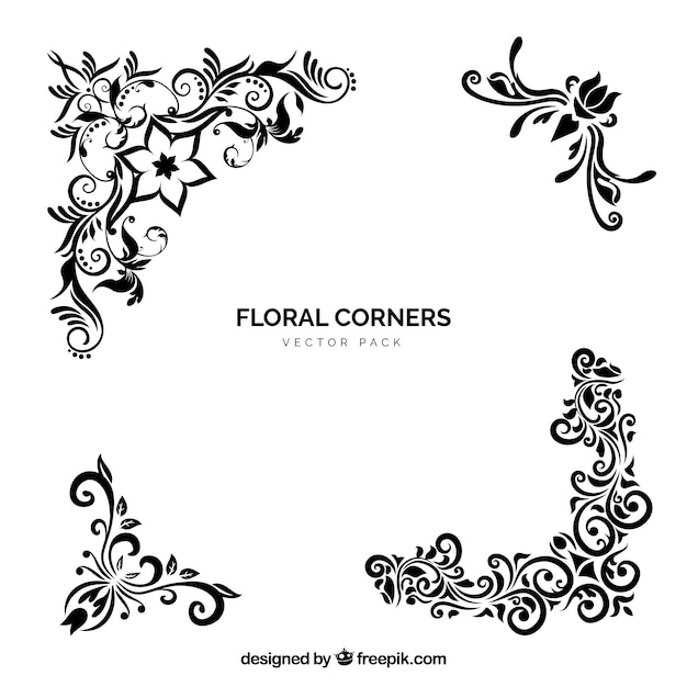 Vector vector floral corners