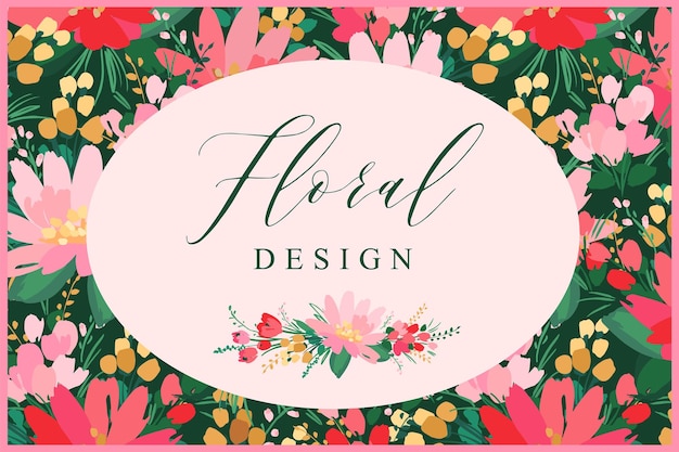 Векторный цветочный дизайн шаблон для открытки, плаката, флаера, обложки домашнего декора и других