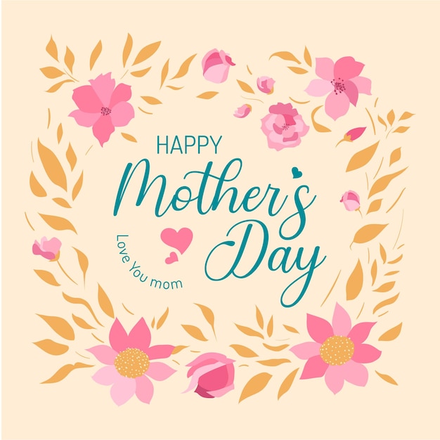 Vector floral design template for Mothers Day