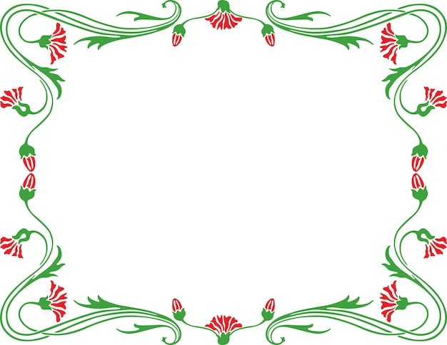 Vector floral frame from decorative stylized flowers