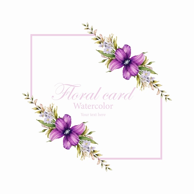vector floral frame with vegetation