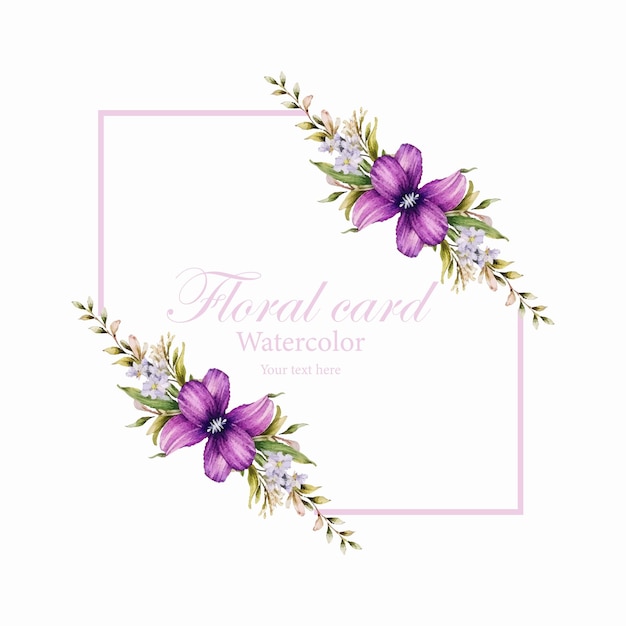 Vector floral frame with vegetation