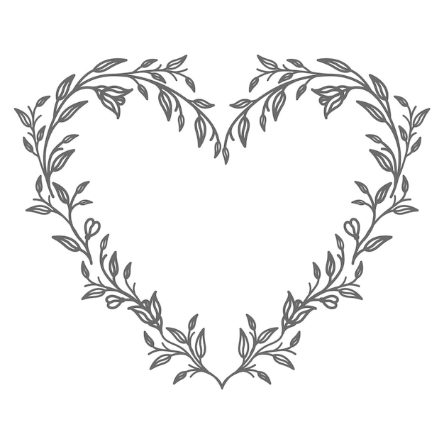 vector floral heart illustration for abstract and decoration