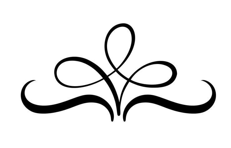 Vector vector floral kalligrafie element bloeien scheidingslijn voor pagina decoratie en frame ontwerp illustratie swirl decoratief silhouet voor bruiloft kaarten en uitnodigingen vintage bloem