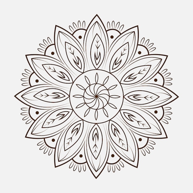 Vector floral mandala ontwerp zwarte en witte achtergrond