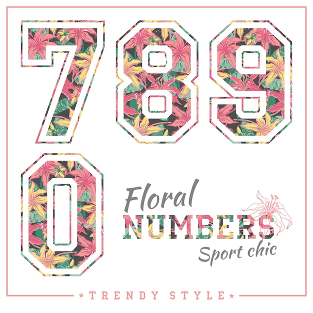 Vector floral numbers