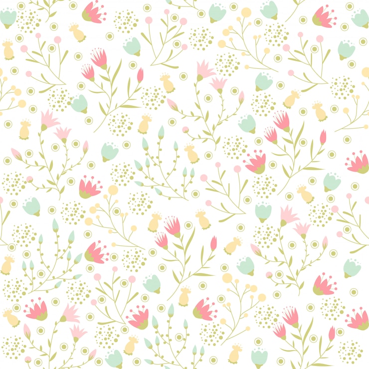 Vector vector floral pattern in doodle style