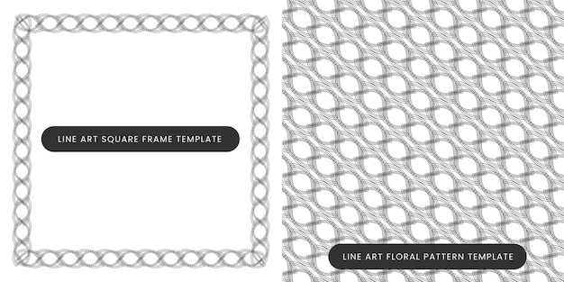 Vector floral pattern and a frame template