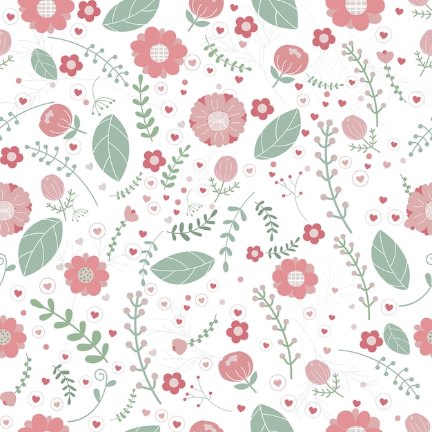 Vector floral seamless pattern wallpaper