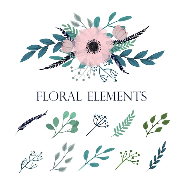 Vector vector floral set