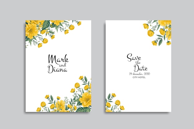 Vector floral wedding invitation card design with flower design