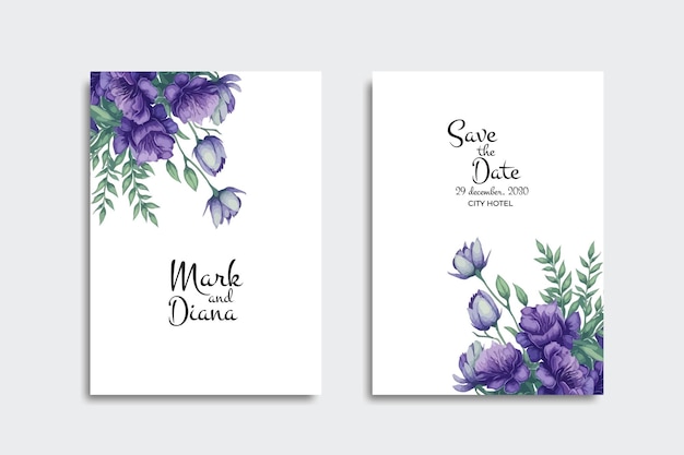 Vector vector floral wedding invitation card design with flower design