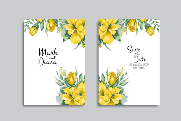 Vector vector floral wedding invitation card design with flower design