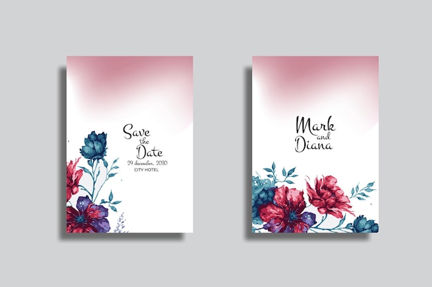 vector floral wedding invitation card