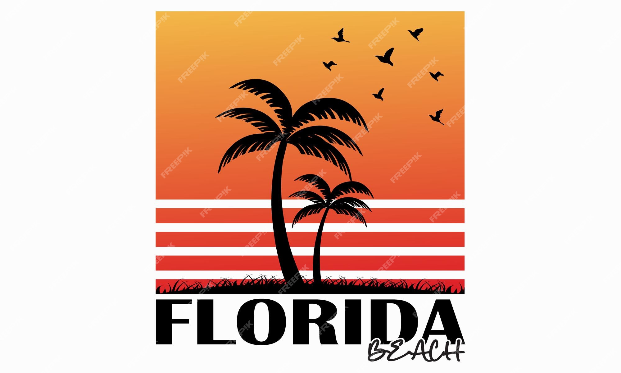 Premium Vector  Vector 'florida beach' summer time holiday tshirt