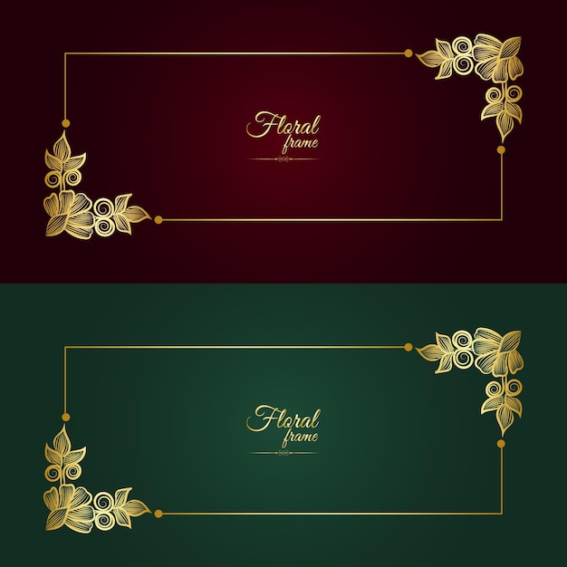 Vector vector flower decorative gold frames and luxury floral frame