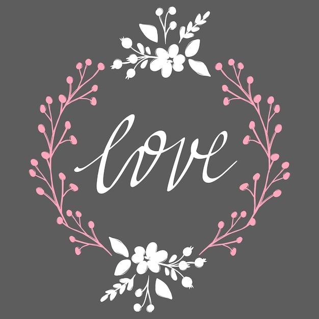 Vector Flower frame. Beautiful card with floral wreath