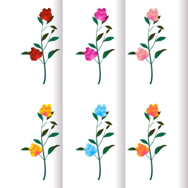 Vector vector flower gradient set collection