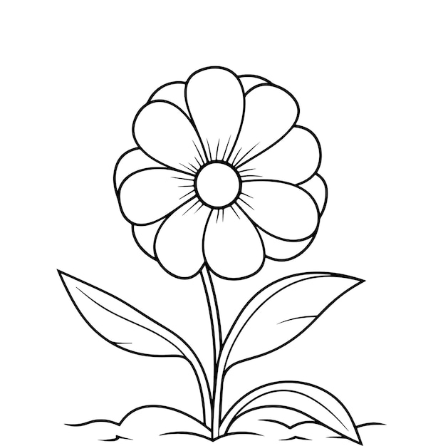 Vector vector flower illustration line art coloring page