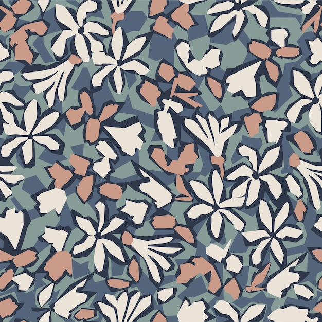 Vector vector flower layers illustration seamless repeat pattern